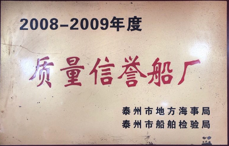 2008-2009年度泰州市质量信